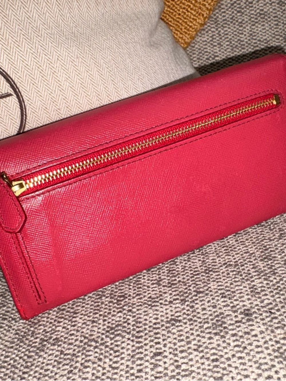 Prada Saffiano Leather Wallet - Fuchsia Pink - Picture 3 of 15